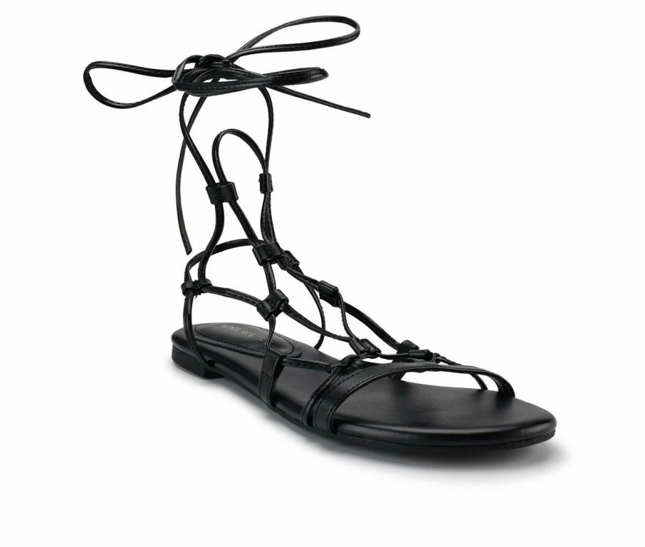 Flat Sandals | * Women'S Nine West Button Strappy Sandals