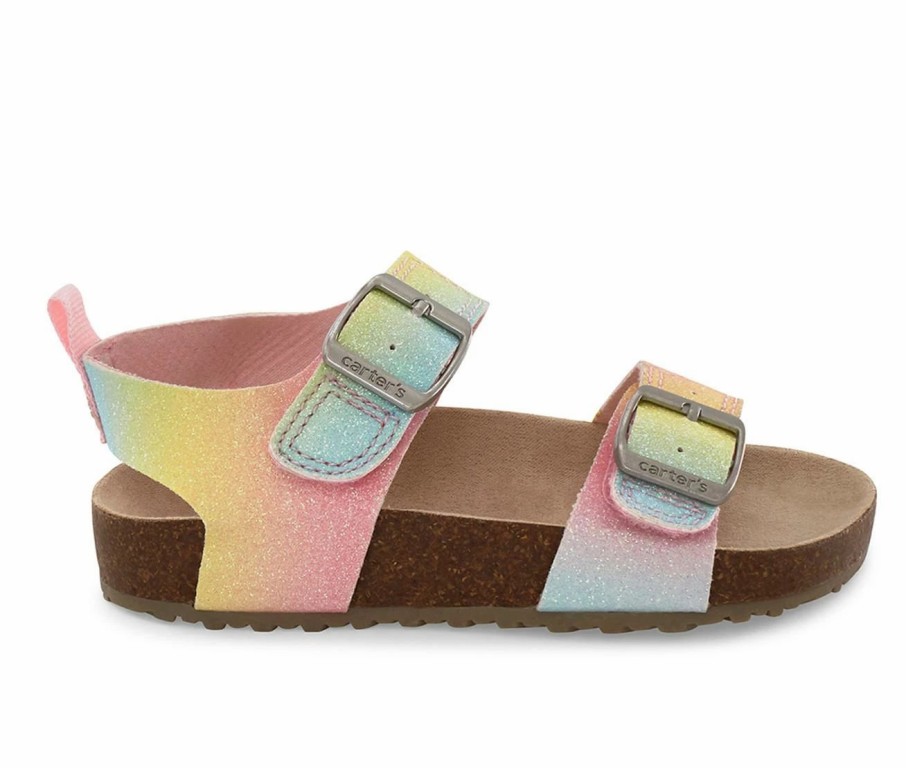 Flat Sandals | * Girls' Carters Toddler & Little Kid Jada Footbed Sandals