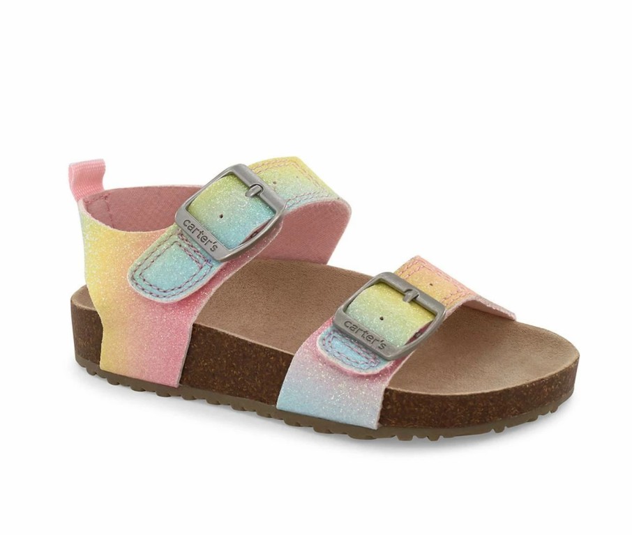 Flat Sandals | * Girls' Carters Toddler & Little Kid Jada Footbed Sandals