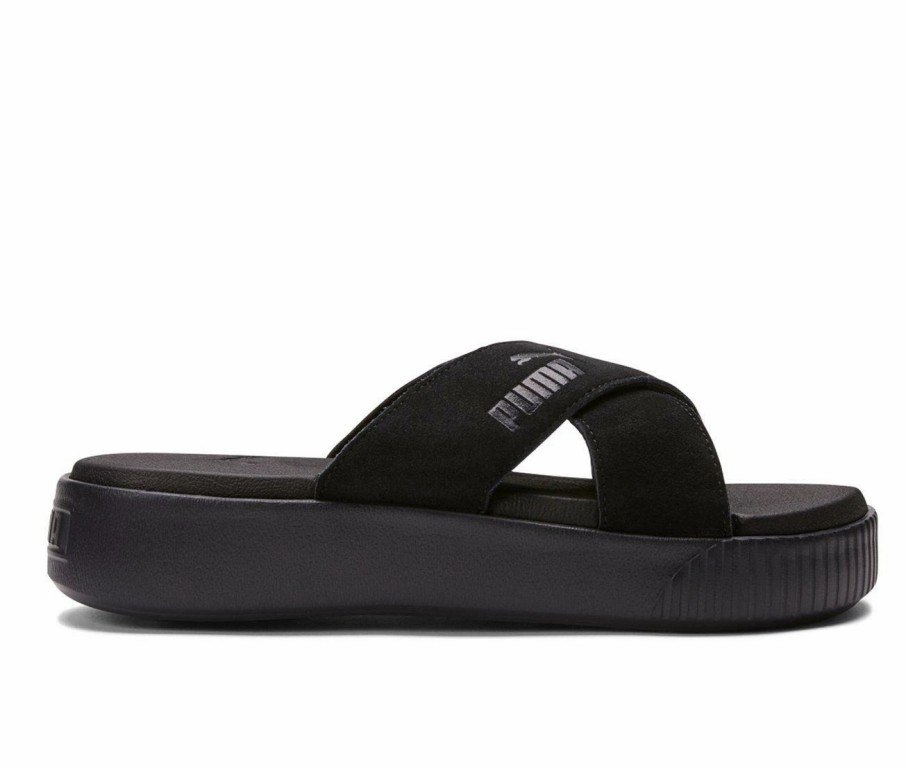 Flat Sandals | * Women'S Puma Platform Slide Suede Sport Slides