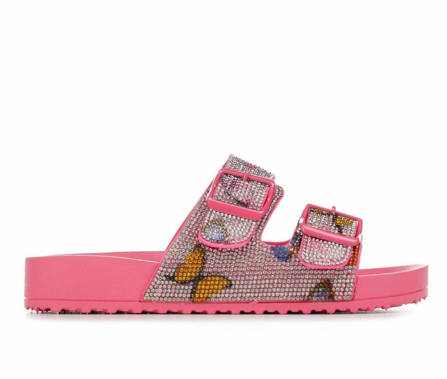 Flat Sandals | * Girls' Madden Girl Little Kid & Big Kid Teddy Rhinestone Footbed Sandals