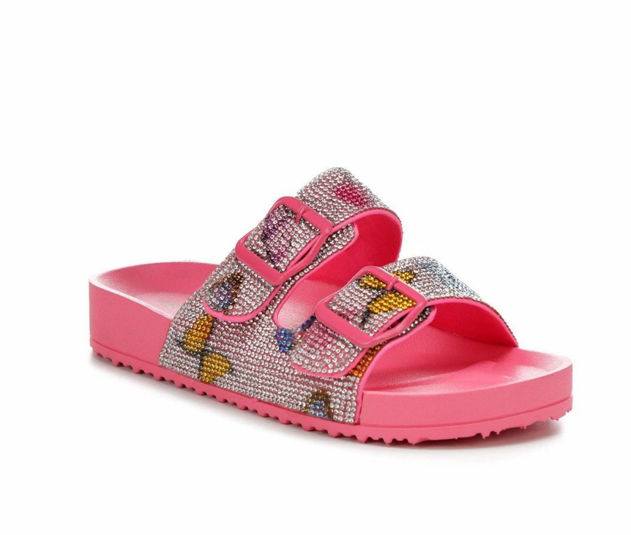 Flat Sandals | * Girls' Madden Girl Little Kid & Big Kid Teddy Rhinestone Footbed Sandals