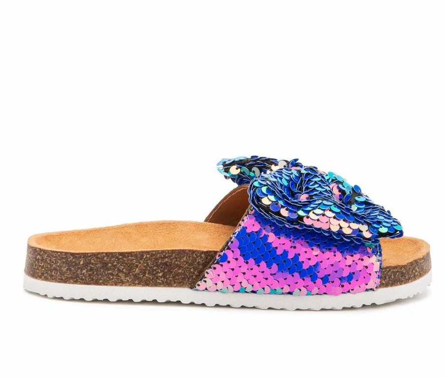 Flat Sandals | * Girls' Olivia Miller Little Kid & Big Kid Shimmering Bow Footbed Sandals