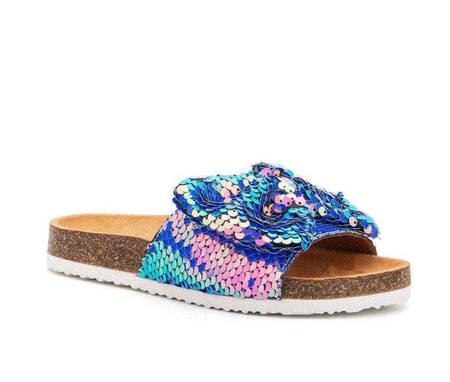 Flat Sandals | * Girls' Olivia Miller Little Kid & Big Kid Shimmering Bow Footbed Sandals