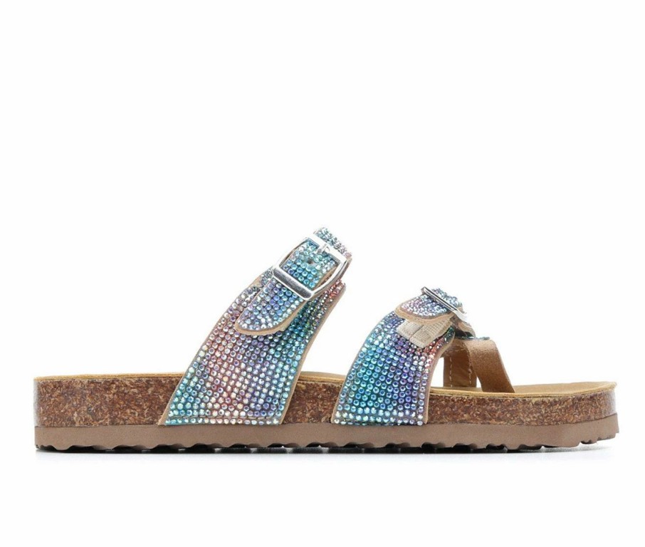 Flat Sandals | * Girls' Madden Girl Little Kid & Big Kid Brycee Rhinestone Footbed Sandals