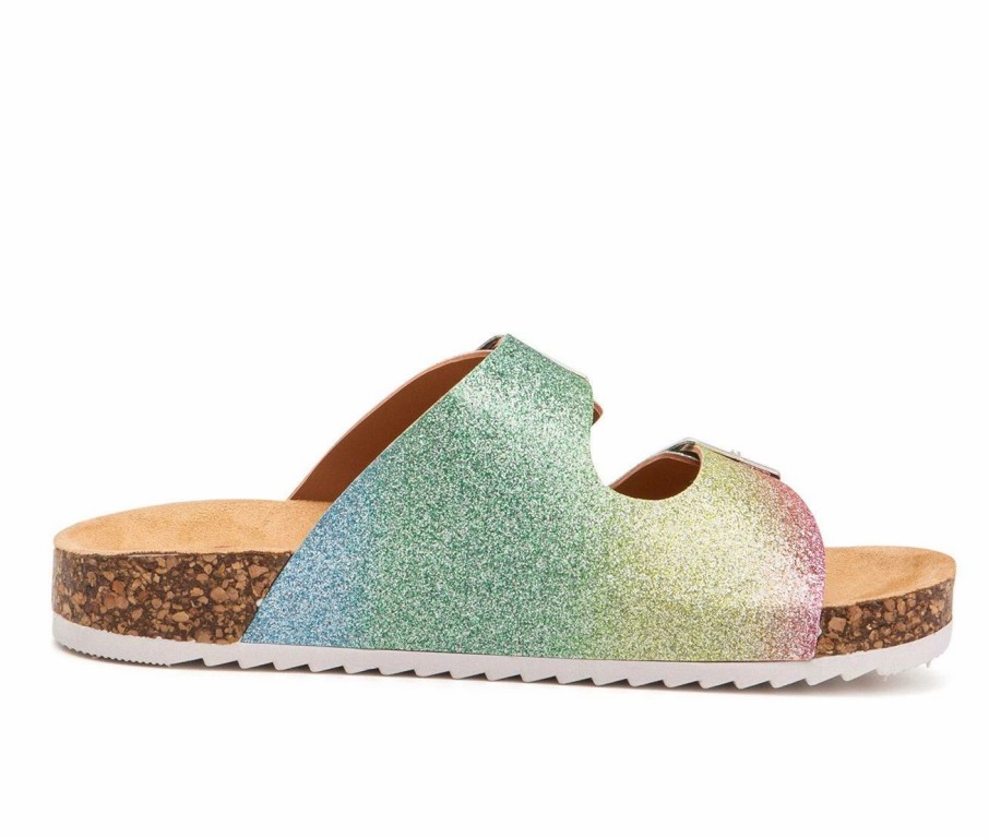 Flat Sandals | * Girls' Olivia Miller Little Kid & Big Kid Rainbow Destiny Footbed Sandals